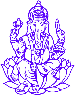 Blue Lord Ganesha Outline PNG image