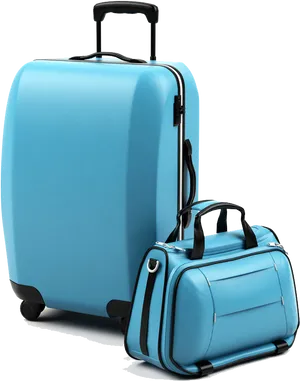 Blue Luggageand Carry On Bag PNG