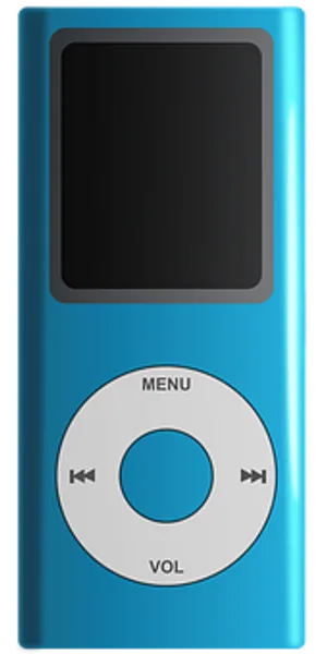 Blue M P3 Player Device PNG image