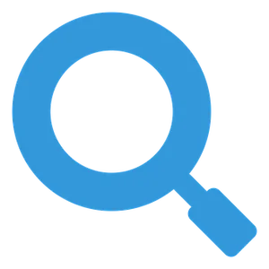 Blue Magnifying Glass Icon