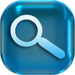 Blue Magnifying Glass Icon PNG image