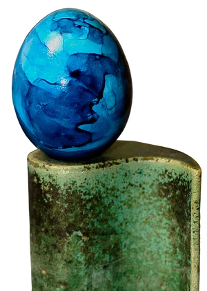 Blue Marbled Easter Eggon Stand.jpg