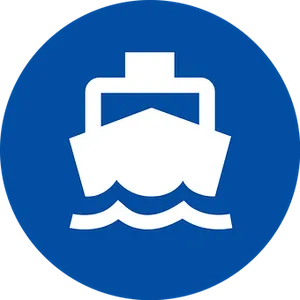 Blue Maritime Ship Icon