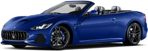 Blue Maserati Convertible Side View PNG image