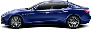 Blue Maserati Ghibli Side View PNG image