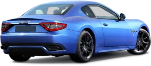 Blue Maserati Gran Turismo Side View PNG image