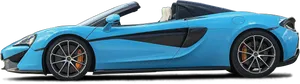 Blue Mc Laren Convertible Side View PNG image