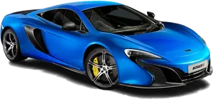 Blue Mc Laren650 S Side View PNG image