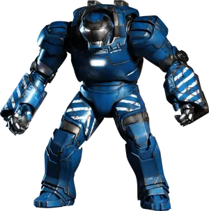 Blue Mechanical Armor Suit PNG image