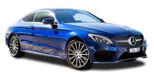 Blue Mercedes Coupe Transparent Background PNG image