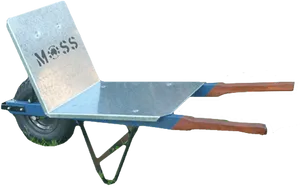 Blue Metal Wheelbarrow M O S S Brand PNG
