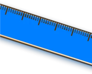 Blue Metallic Ruler Closeup PNG
