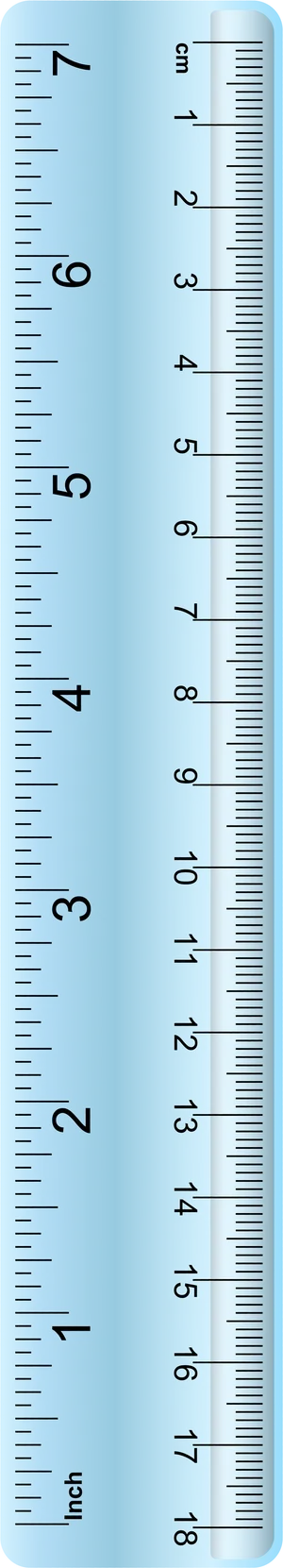 Blue Metric Inch Ruler Vertical PNG