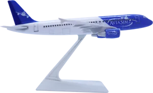Blue Model Airplaneon Stand PNG image