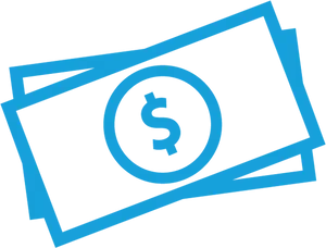 Blue Money Icon Vector PNG image