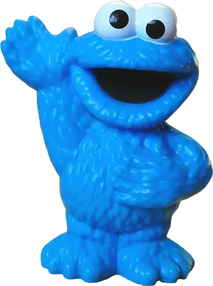 Blue Monster Figure Waving