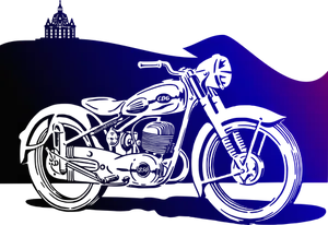 Blue Motorbike Silhouette Artwork PNG image