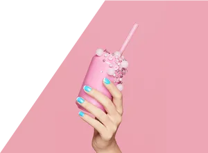 Blue Nail Polish Pink Tumbler PNG image