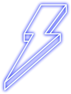 Blue Neon Lightning Bolt PNG