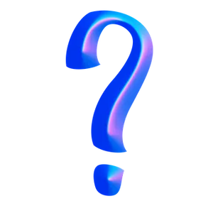 Blue Neon Question Mark