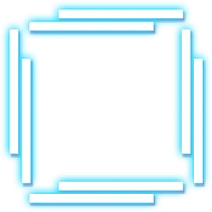 Blue Neon Rectangle Frame PNG image