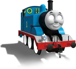 Blue Number One Train Character PNG image