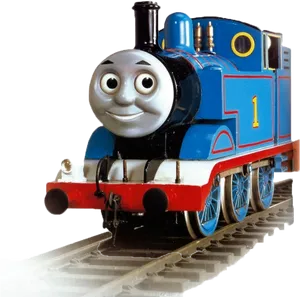 Blue Number One Train Toy PNG image