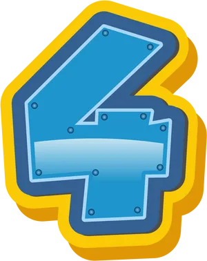 Blue Number4 Icon PNG image