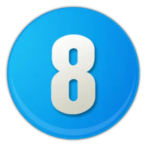 Blue Number8 Icon PNG