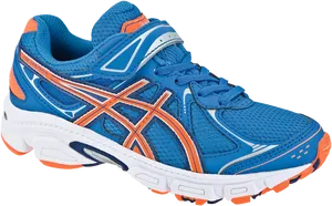 Blue Orange Running Shoe PNG image