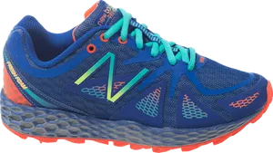 Blue Orange Trail Running Shoe PNG image