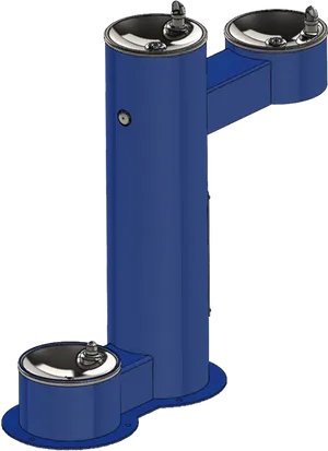 Blue Outdoor Drinking Fountain PNG image
