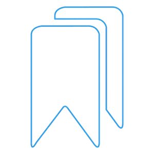 Blue Outline Bookmark Icon