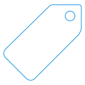 Blue Outline Price Tag Icon