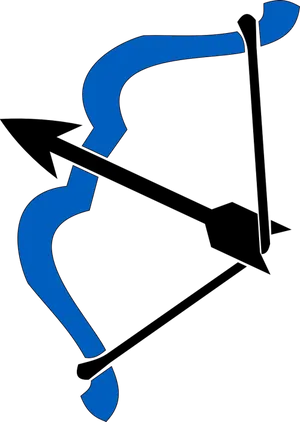 Blue Outlined Bow Silhouette PNG image