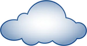 Blue Outlined Cloud Clipart