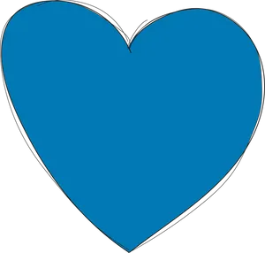 Blue Outlined Heart Graphic PNG