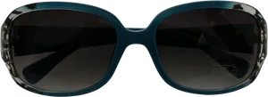 Blue Oversized Sunglasses Black Background PNG image