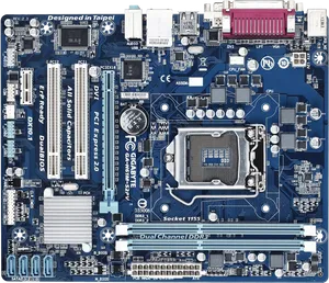 Blue P C Motherboard Socket1155 PNG image