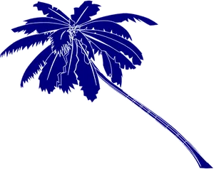 Blue Palm Silhouette Art PNG image