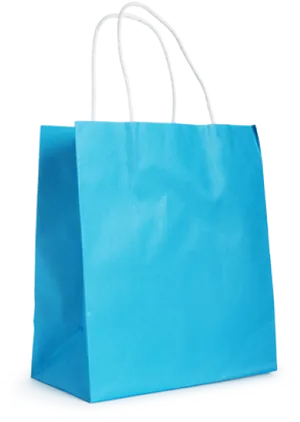 Blue Paper Shopping Bag PNG image