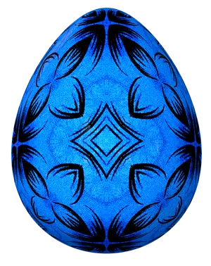 Blue Patterned Easter Egg PNG image