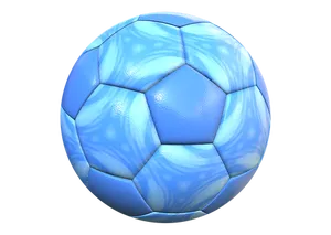 Blue Patterned Soccer Ball PNG image