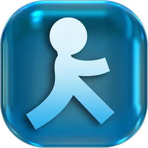 Blue Pedestrian Sign Icon PNG image
