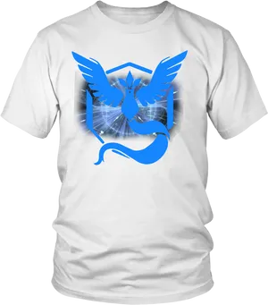 Blue Phoenix Graphic T Shirt Design PNG image