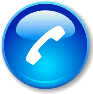 Blue Phone Icon Glossy PNG image