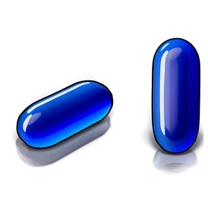 Blue Pill With Reflection Png 06132024 PNG image