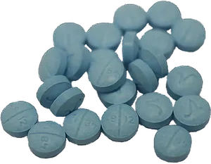 Blue Pills Scattered Background PNG