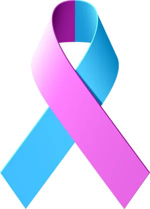 Blue Pink Awareness Ribbon PNG image