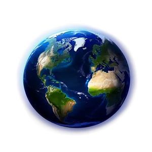 Blue Planet With Aurora PNG 06292024